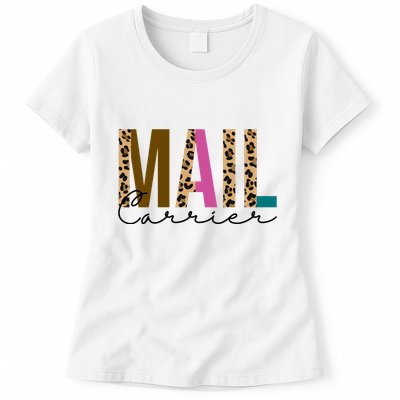 Mail Carrier Leopard Cute Gift Womens T-Shirt