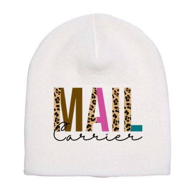 Mail Carrier Leopard Cute Gift Short Acrylic Beanie