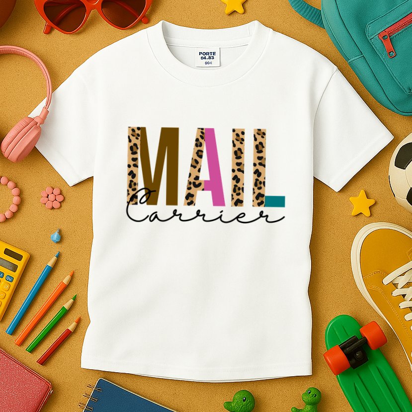 Mail Carrier Leopard Cute Gift Kids T-Shirt