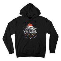 Merry Christmas Lights Red Santa Hat Xmas Family Hoodie