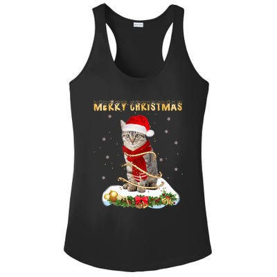 Merry Christmas Love Cat Cat Wearing A Santa Hat Meaningful Gift Ladies PosiCharge Competitor Racerback Tank