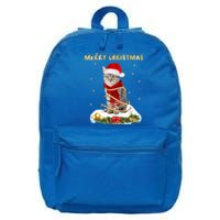 Merry Christmas Love Cat Cat Wearing A Santa Hat Meaningful Gift 16 in Basic Backpack