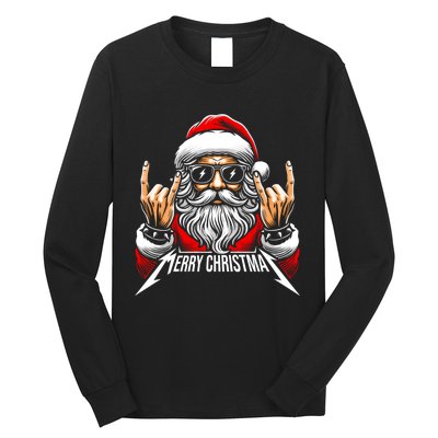 Merry Christmas Lights Red Santa Hat Xmas Family Long Sleeve Shirt