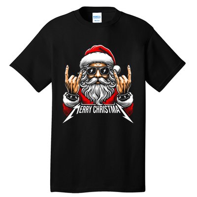 Merry Christmas Lights Red Santa Hat Xmas Family Tall T-Shirt