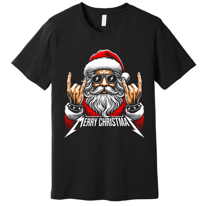 Merry Christmas Lights Red Santa Hat Xmas Family Premium T-Shirt