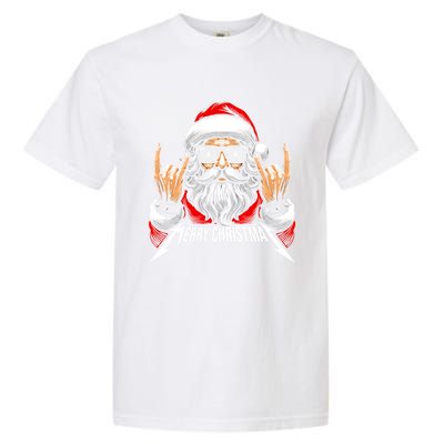 Merry Christmas Lights Red Santa Hat Xmas Family Garment-Dyed Heavyweight T-Shirt