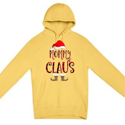 Mommy Claus Leopard Christmas Pajama Santa Gift For Mama Gift Premium Pullover Hoodie