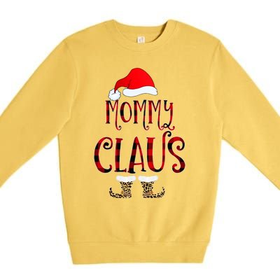 Mommy Claus Leopard Christmas Pajama Santa Gift For Mama Gift Premium Crewneck Sweatshirt