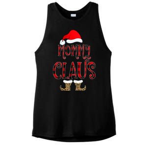 Mommy Claus Leopard Christmas Pajama Santa Gift For Mama Gift Ladies PosiCharge Tri-Blend Wicking Tank