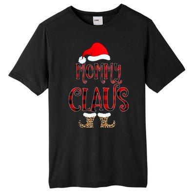 Mommy Claus Leopard Christmas Pajama Santa Gift For Mama Gift Tall Fusion ChromaSoft Performance T-Shirt