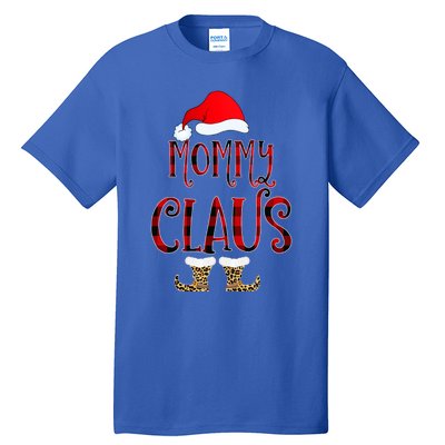 Mommy Claus Leopard Christmas Pajama Santa Gift For Mama Gift Tall T-Shirt