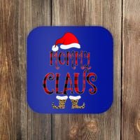 Mommy Claus Leopard Christmas Pajama Santa Gift For Mama Gift Coaster