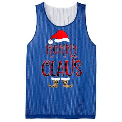 Mommy Claus Leopard Christmas Pajama Santa Gift For Mama Gift Mesh Reversible Basketball Jersey Tank