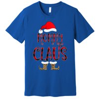 Mommy Claus Leopard Christmas Pajama Santa Gift For Mama Gift Premium T-Shirt