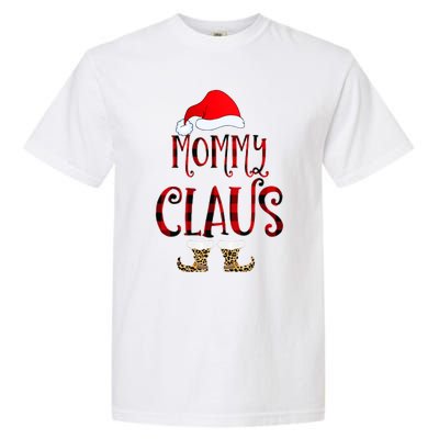 Mommy Claus Leopard Christmas Pajama Santa Gift For Mama Gift Garment-Dyed Heavyweight T-Shirt