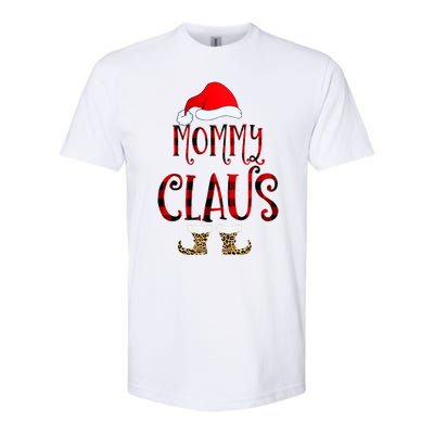 Mommy Claus Leopard Christmas Pajama Santa Gift For Mama Gift Softstyle® CVC T-Shirt