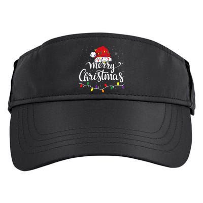 Merry Christmas Lights Red Santa Hat Xmas Family Adult Drive Performance Visor