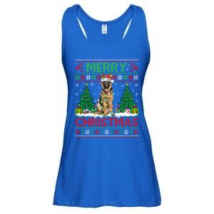 Merry Christmas Lighting Ugly Ger Shepherd Christmas Cool Gift Ladies Essential Flowy Tank