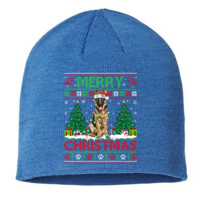 Merry Christmas Lighting Ugly Ger Shepherd Christmas Cool Gift Sustainable Beanie