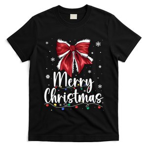 Merry Christmas Lights Coquette Xmas Family T-Shirt