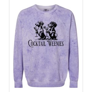 Martini Cocktail Lover Dachshund Cocktail Weenies Dachshund Gift Colorblast Crewneck Sweatshirt