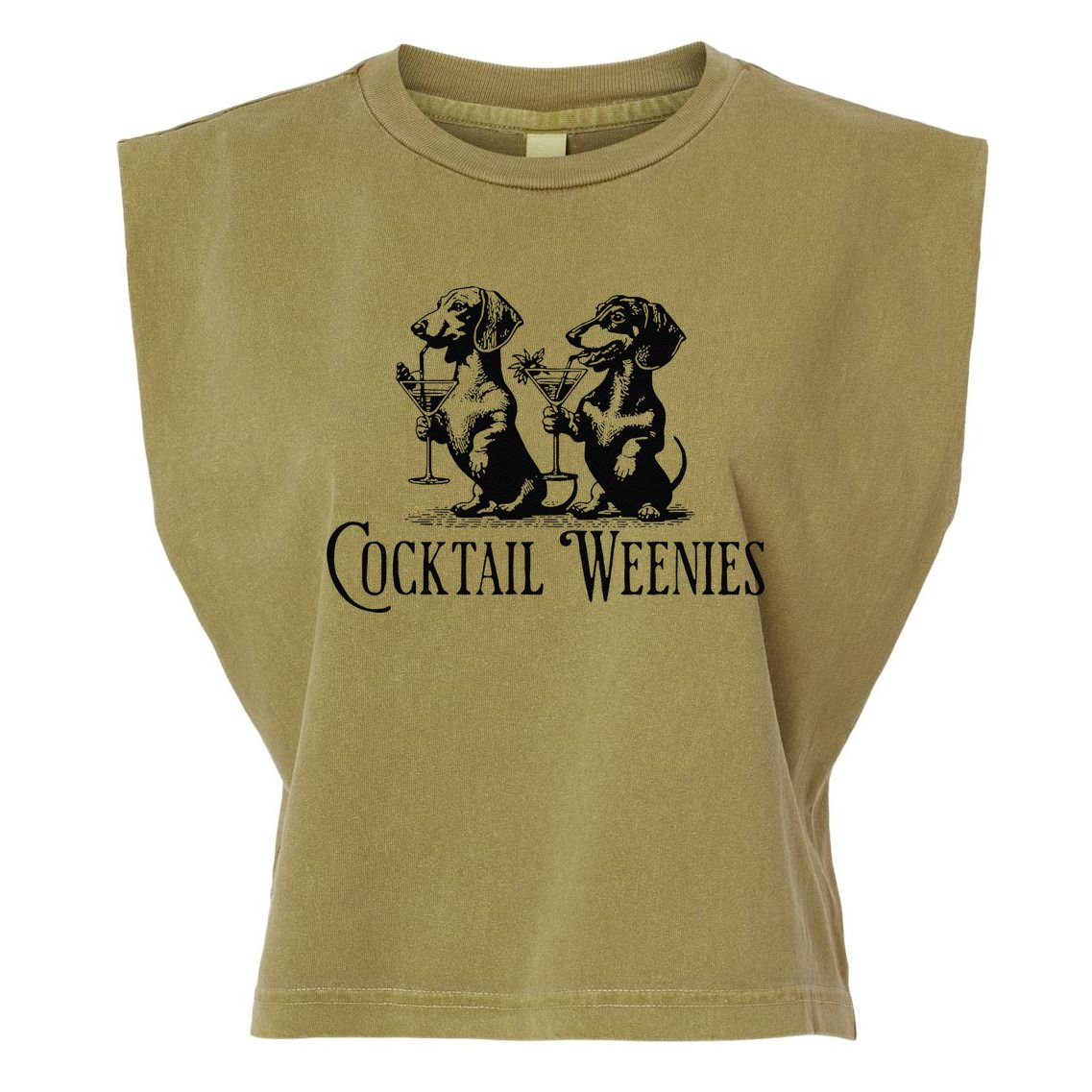 Martini Cocktail Lover Dachshund Cocktail Weenies Dachshund Gift Garment-Dyed Women's Muscle Tee