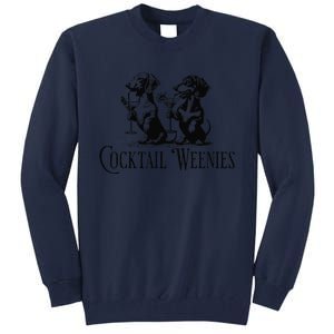 Martini Cocktail Lover Dachshund Cocktail Weenies Dachshund Gift Tall Sweatshirt