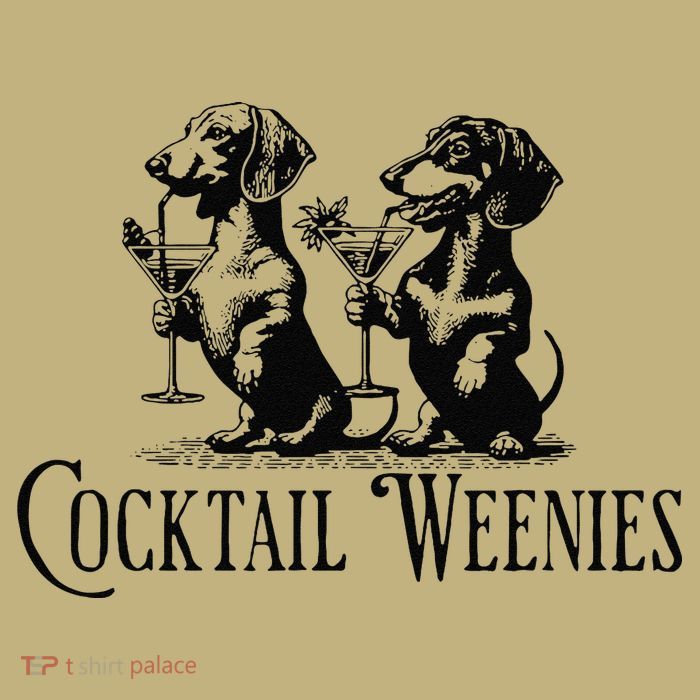 Martini Cocktail Lover Dachshund Cocktail Weenies Dachshund Gift T-Shirt
