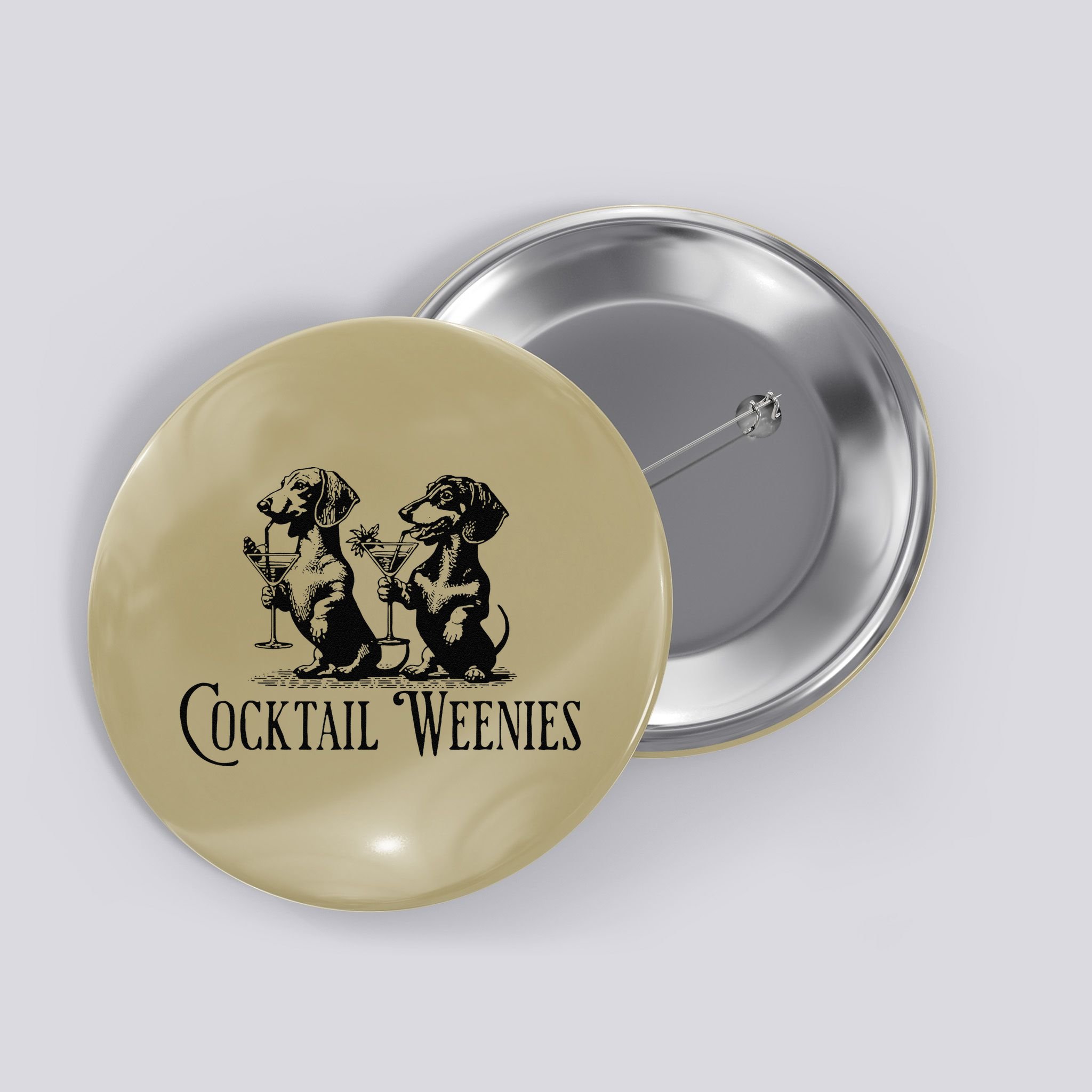 Martini Cocktail Lover Dachshund Cocktail Weenies Dachshund Gift Button