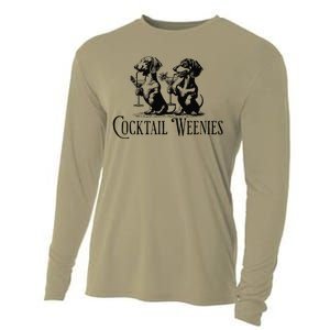 Martini Cocktail Lover Dachshund Cocktail Weenies Dachshund Gift Cooling Performance Long Sleeve Crew