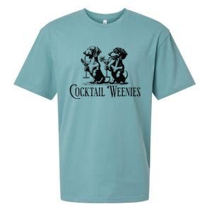 Martini Cocktail Lover Dachshund Cocktail Weenies Dachshund Gift Sueded Cloud Jersey T-Shirt