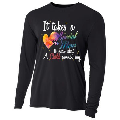 Mom Child Love Puzzle Inspirational Autism Awareness Gift Cooling Performance Long Sleeve Crew