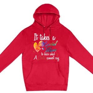 Mom Child Love Puzzle Inspirational Autism Awareness Gift Premium Pullover Hoodie