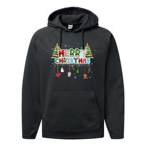 Merry Christmas Lights Red Santa Hat Xmas Family Performance Fleece Hoodie