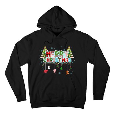 Merry Christmas Lights Red Santa Hat Xmas Family Hoodie