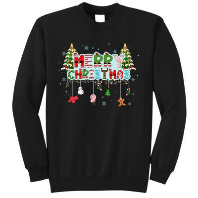 Merry Christmas Lights Red Santa Hat Xmas Family Sweatshirt