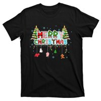 Merry Christmas Lights Red Santa Hat Xmas Family T-Shirt