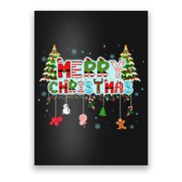 Merry Christmas Lights Red Santa Hat Xmas Family Poster