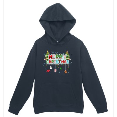 Merry Christmas Lights Red Santa Hat Xmas Family Urban Pullover Hoodie