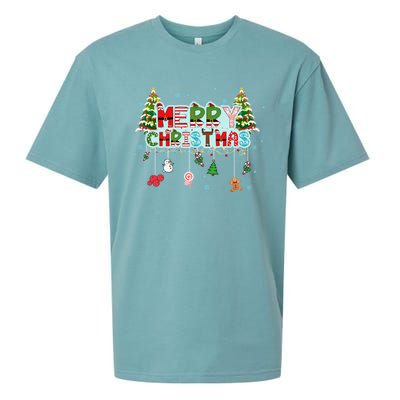 Merry Christmas Lights Red Santa Hat Xmas Family Sueded Cloud Jersey T-Shirt