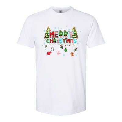 Merry Christmas Lights Red Santa Hat Xmas Family Softstyle CVC T-Shirt