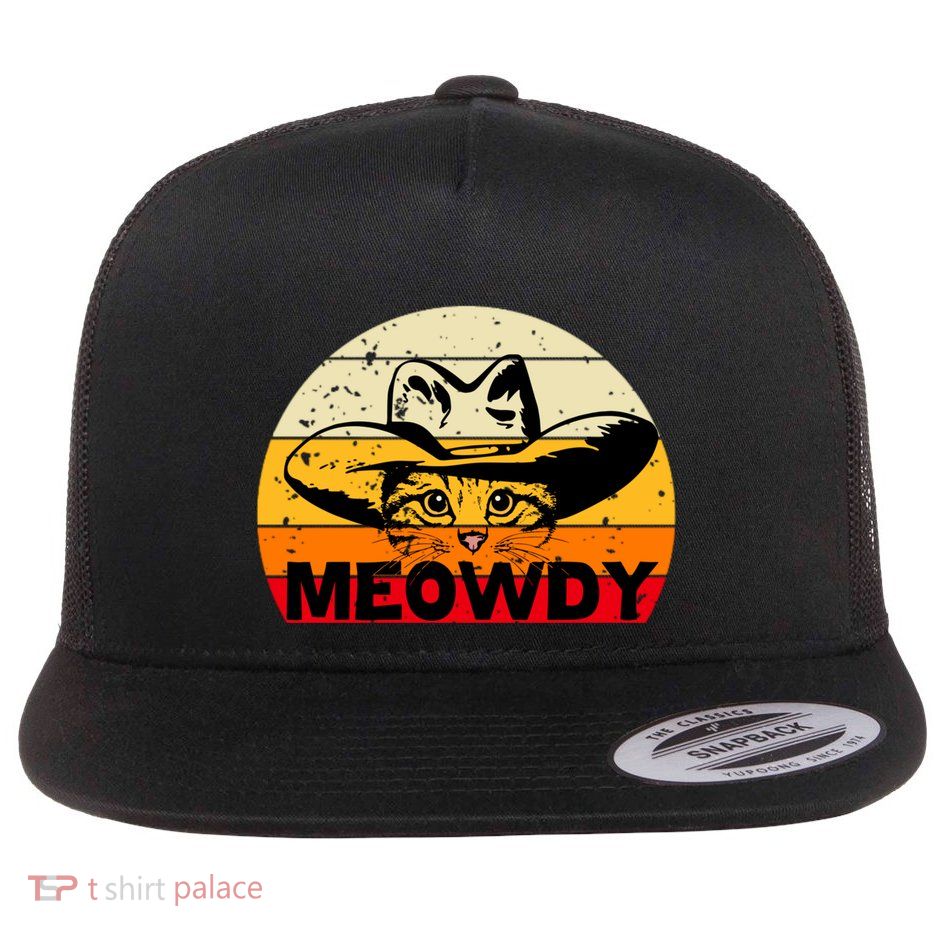 Meowdy Cat Lover Flat Bill Trucker Hat