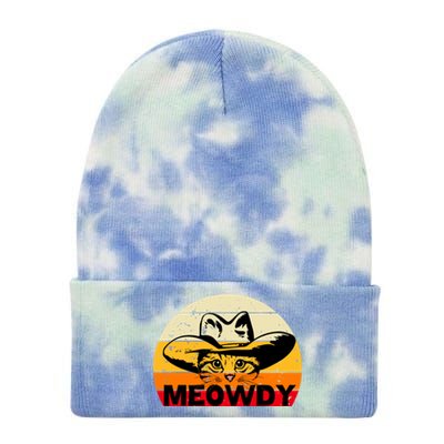 Meowdy Cat Lover Tie Dye 12in Knit Beanie