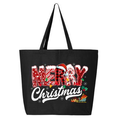 Merry Christmas Lights Red Santa Hat Xmas Family 25L Jumbo Tote