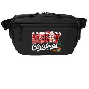 Merry Christmas Lights Red Santa Hat Xmas Family Crossbody Pack