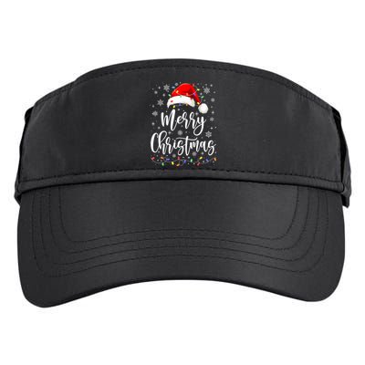 Merry Christmas Lights Red Santa Hat Xmas Family Women Adult Drive Performance Visor