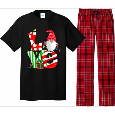 Merry Christmas Love Gnome Christmas Lights Xmas Funny Gift Pajama Set