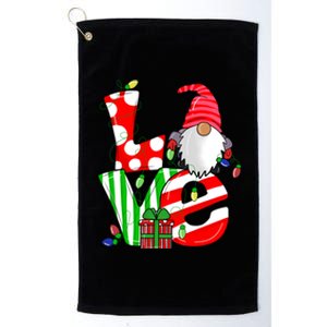 Merry Christmas Love Gnome Christmas Lights Xmas Funny Gift Platinum Collection Golf Towel