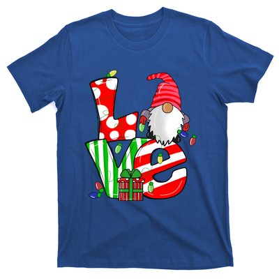 Merry Christmas Love Gnome Christmas Lights Xmas Funny Gift T-Shirt