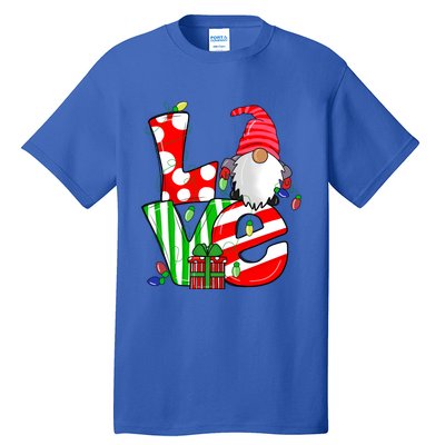 Merry Christmas Love Gnome Christmas Lights Xmas Funny Gift Tall T-Shirt